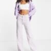 Monki Celi Checkerboard Trousers In Lilac For Women