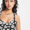 Monki Jaquard Singlet Top In Black Floral For Women -Monki Shop 202567071 1 black