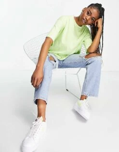 Monki Oversized T-shirt In Green For Women -Monki Shop 202669768 4
