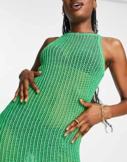 Monki Sleeveless Knit Dress In Bright Green Dress For Women -Monki Shop 203421371 3