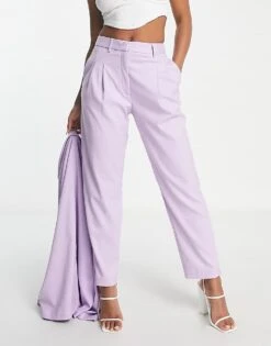 Monki Co-ord Mix And Match Tailored Trousers In Lilac For Women -Monki Shop 203953430 1 lilac 1