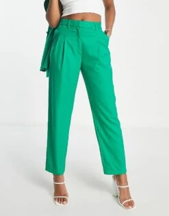 Monki Co-ord Mix And Match Tailored Trousers In Green For Women -Monki Shop 203953762 1 green 1