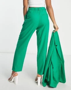 Monki Co-ord Mix And Match Tailored Trousers In Green For Women -Monki Shop 203953762 4