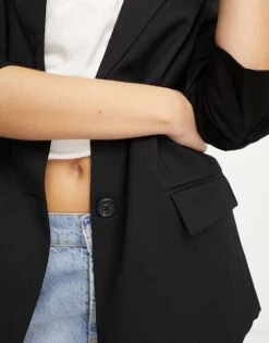 Monki Oversized Dad Blazer In Black For Women -Monki Shop 204275265 3