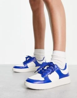Monki Basketball Trainer In Bright Blue For Women -Monki Shop 204349012 4