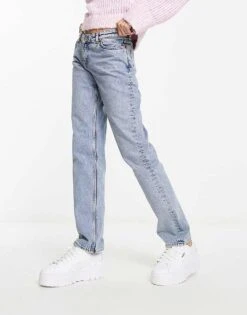 Monki Moop Low Rise Straight Leg Jeans In Light Blue For Women -Monki Shop 204520588 1 lightblue 1