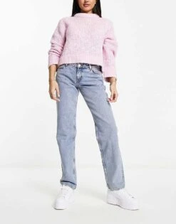 Monki Moop Low Rise Straight Leg Jeans In Light Blue For Women -Monki Shop 204520588 4