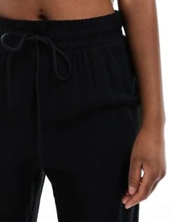 Monki Drawstring Waist Trousers In Black For Women -Monki Shop 204550078 5
