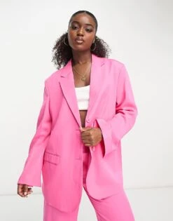 Monki Co-ord Blazer In Bright Pink For Women