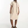 Monki Denim Mini Shirt Dress In Beige For Women -Monki Shop 204712218 1 beige