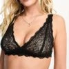 Monki Lonnie Polyamide Lace Triangle Bra In Black - BLACK For Women -Monki Shop 204827385 1 black