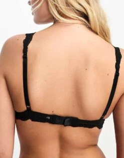 Monki Lonnie Polyamide Lace Triangle Bra In Black - BLACK For Women 8 Monki Lonnie Polyamide Lace Triangle Bra In Black - BLACK For Women -Monki Shop 204827385 2