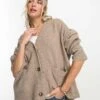 Monki Knit Button Front Cardigan In Brown For Women