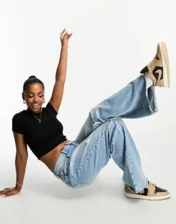 Monki Shrunken Baby T-shirt In Black For Women -Monki Shop 205077463 3