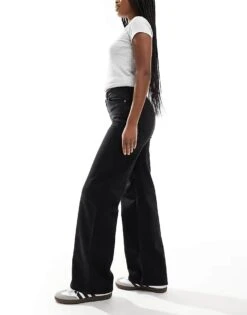 Monki Yoko High Waist Wide Leg Jeans In Black For Women -Monki Shop 205216681 3