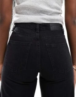 Monki Yoko High Waist Wide Leg Jeans In Black For Women -Monki Shop 205216681 4