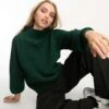 Monki High Neck Jumper In Forest Green For Women -Monki Shop 205258360 1 forestgreen