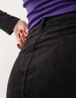 Monki Cord Mini Skirt In Black For Women -Monki Shop 205258379 5