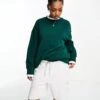 Monki Oversized Sweatshirt In Dark Green For Women