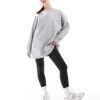 Monki Oversized Sweatshirt In Light Grey For Women Light Grey Melange
