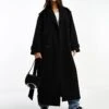 Monki Longline Belted Trench Coat In Black For Women -Monki Shop 205340346 1 black