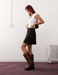 Monki Mini Skirt In Black For Women