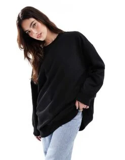 Monki Oversized Sweatshirt In Black For Women