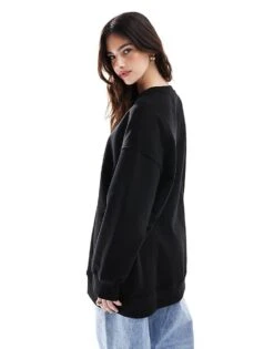 Monki Oversized Sweatshirt In Black For Women -Monki Shop 205348268 3