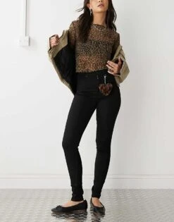 Monki Oki High Waist Skinny Jeans In Black For Women Space Wash Black -Monki Shop 205348322 1 spacewashblack 1