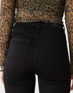 Monki Oki High Waist Skinny Jeans In Black For Women Space Wash Black -Monki Shop 205348322 4