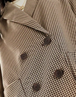 Monki Double Breasted Blazer In Brown Check For Women -Monki Shop 205474233 4