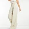 Monki High Waist Wide Leg Tailored Trousers In Beige For Women Light Beige -Monki Shop 205481986 1 lightbeige