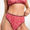 Monki Soft Mesh Thong In Pink Rose Print For Women -Monki Shop 205491052 1 pinkroseprint