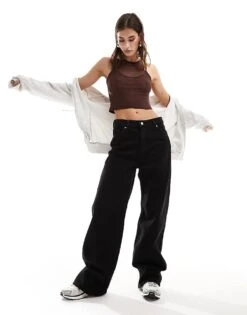 Monki Naoki Loose Fit Low Rise Jeans In Black For Women -Monki Shop 205498971 1 black 1