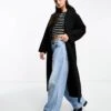 Monki Belted Oversized Coat In Black For Women -Monki Shop 205498982 1 black