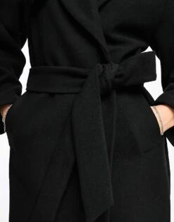Monki Belted Oversized Coat In Black For Women -Monki Shop 205498982 3