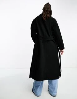 Monki Belted Oversized Coat In Black For Women -Monki Shop 205498982 4