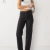 Monki Zami High Waist Straight Leg Jeans In Black For Women -Monki Shop 205499001 1 black