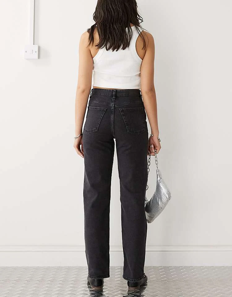 Monki Zami High Waist Straight Leg Jeans In Black For Women 4 Monki Zami High Waist Straight Leg Jeans In Black For Women - Image 2