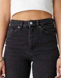Monki Zami High Waist Straight Leg Jeans In Black For Women 12 Monki Zami High Waist Straight Leg Jeans In Black For Women -Monki Shop 205499001 5