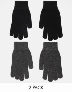 Monki 2 Pack Gloves In Black And Grey For Women -Monki Shop 205499051 1 black 1