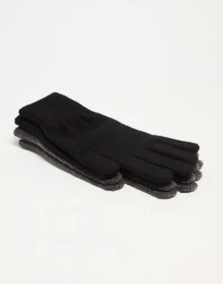 Monki 2 Pack Gloves In Black And Grey For Women -Monki Shop 205499051 3
