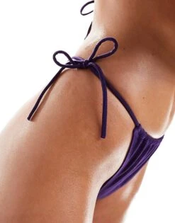 Monki Tie Side Bikini Bottom In Purple For Women -Monki Shop 205621850 4