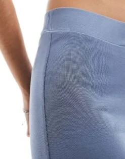 Monki Super Soft Wide Leg Trousers In Dusty Blue For Women -Monki Shop 205728511 4