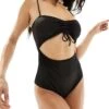 Monki Twist Front Swimsuit In Black For Women -Monki Shop 205728657 1 black