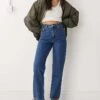 Monki Taiki High Waist Mom Jeans In Dark Blue For Women Mid Indigo Blue -Monki Shop 205731415 1 midindigoblue