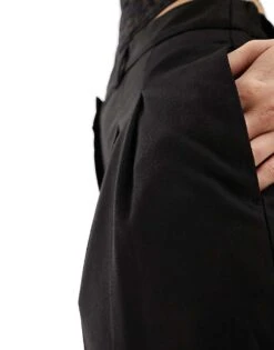 Monki Tailored Trousers With Tapered Leg In Black For Women -Monki Shop 205800951 5