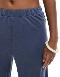 Monki Straight Leg Casual Soft Trouser In Navy For Women -Monki Shop 205895625 5