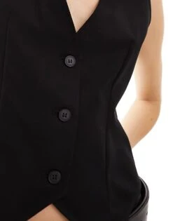 Monki Waistcoat In Black For Women -Monki Shop 205896130 3