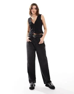 Monki Waistcoat In Black For Women -Monki Shop 205896130 4